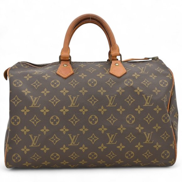 LOUIS VUITTON Brown Monogram Speedy 35 Shoulder Bag - Picture 1 of 10
